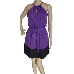 Express Color Block Halter dress